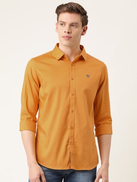 

Being Human Men Mustard Slim Fit Solid Casual Shirt
