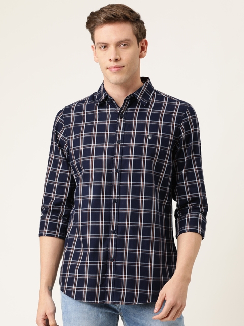 

Being Human Men Navy Blue & White Slim Fit Checked Casual Shirt