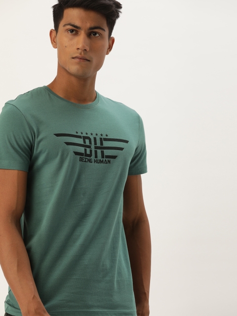 

Being Human Men Green Printed Round Neck T-shirt