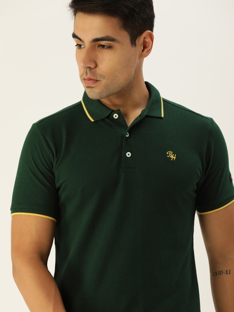 

Being Human Men Green Solid Polo Collar T-shirt