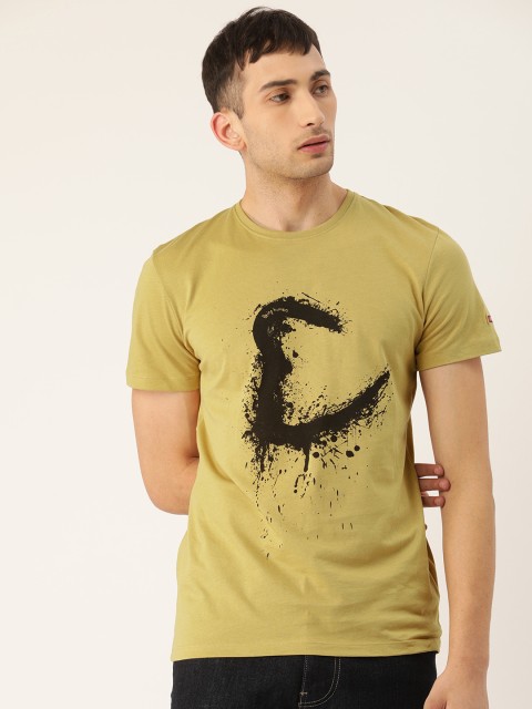 

Being Human Men Beige Printed Round Neck T-shirt