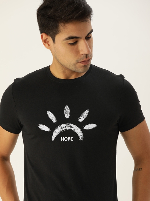 

Being Human Men Black Printed Round Neck T-shirt