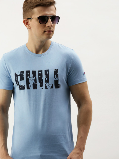 

Being Human Men Blue Printed Round Neck T-shirt