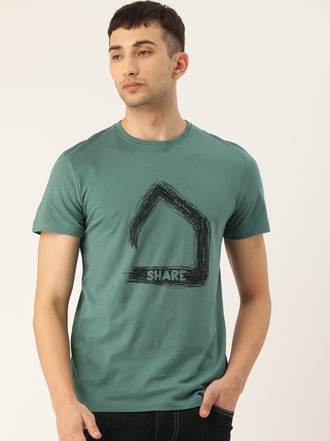 

Being Human Men Green Printed Round Neck T-shirt
