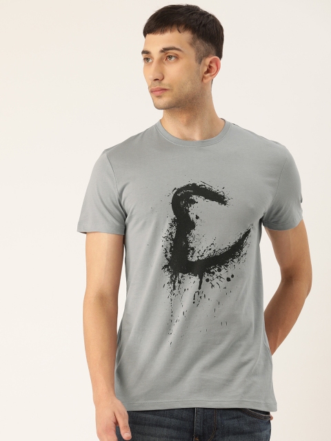 

Being Human Men Grey Printed Round Neck T-shirt