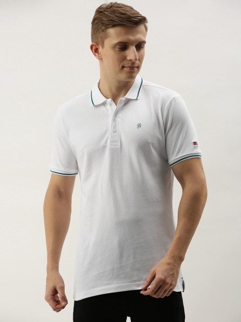 

Being Human Men White Solid Polo Collar T-shirt