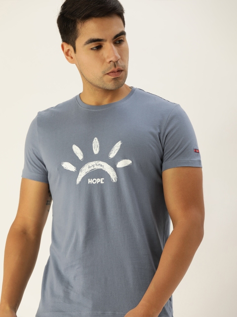 

Being Human Men Grey Printed Round Neck Pure Cotton T-shirt