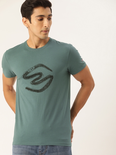 

Being Human Men Green Printed Round Neck T-shirt