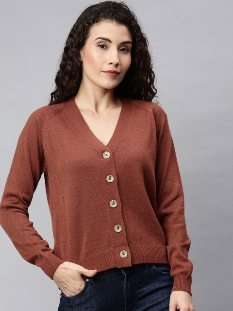 

ONLY Women Brown Solid Cardigan Sweater