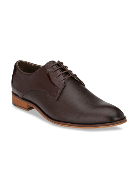 

Hitz Men Brown Solid Leather Formal Derbys