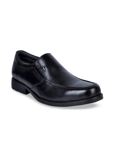 

Hitz Men Black Solid Leather Formal Slip-Ons