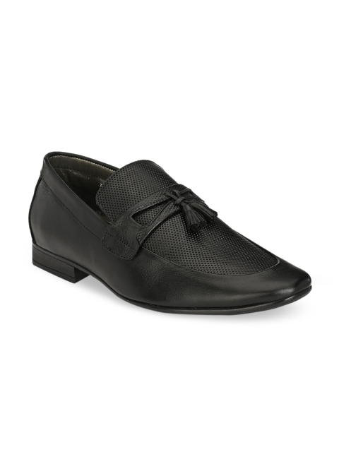 

Hitz Men Black Textured Leather Formal Loafers