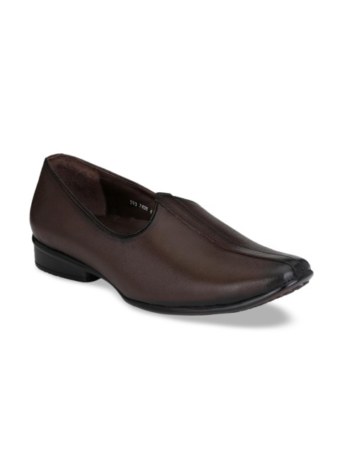 

Hitz Men Brown Solid Leather Formal Slip-Ons