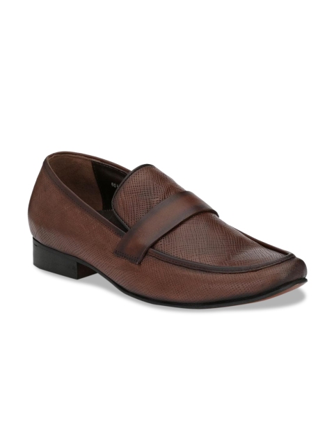 

Hitz Men Brown Textured Leather Formal Loafers