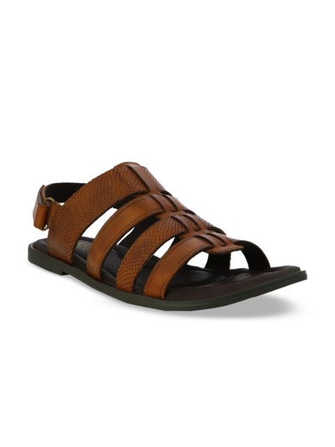 

Alberto Torresi Men Tan Brown Leather Comfort Sandals
