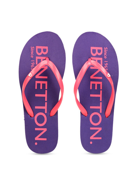 

United Colors of Benetton Women Purple & Pink Printed Thong Flip-Flops