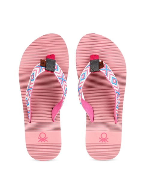 

United Colors of Benetton Women Pink Printed Thong Flip-Flops