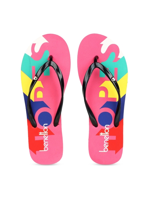

United Colors of Benetton Women Pink Printed Thong Flip-Flops