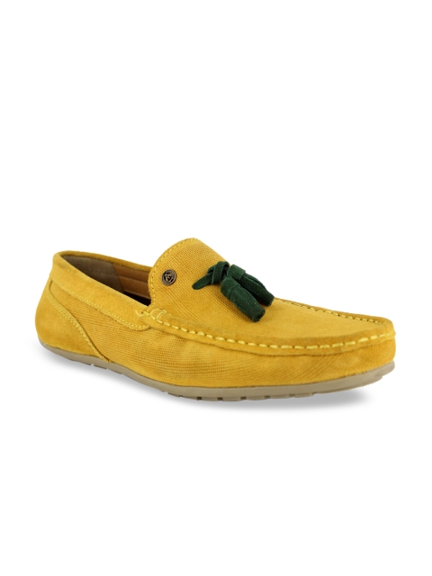 

Alberto Torresi Men Yellow Leather Driving Loafers