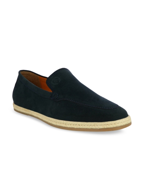 

Alberto Torresi Men Navy Blue Synthetic Leather Slip-On Sneakers