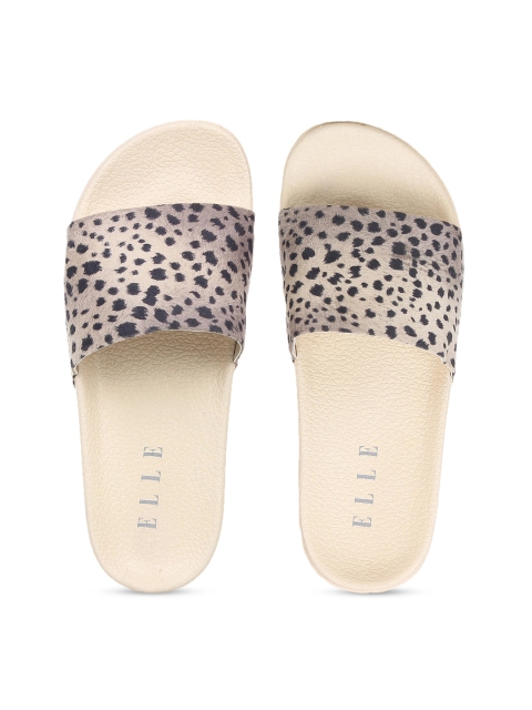 

ELLE Women Nude-Coloured Printed Sliders