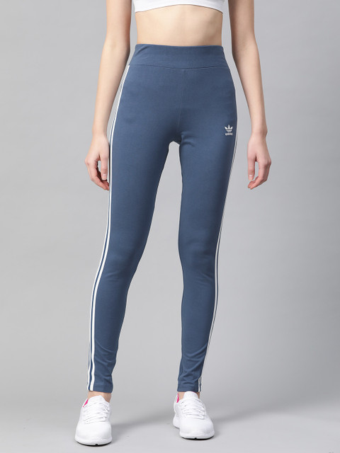 

ADIDAS Originals Women Blue & White Solid 3 Stripes Tights