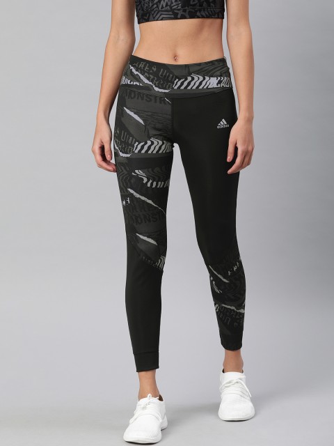 

ADIDAS Women Grey & Black Printed OWN THE RUN Tights