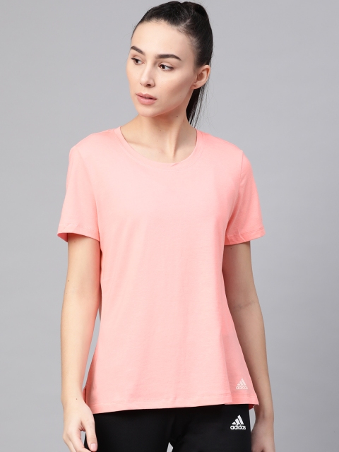 

ADIDAS Women Pink Prime Solid Round Neck Training T-shirt