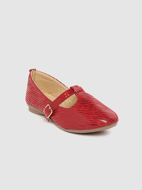 

YK Girls Red Striped Ballerinas
