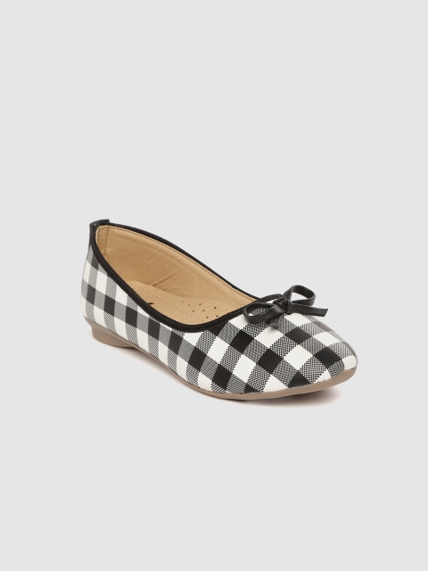 

YK Girls Black & White Checked Ballerinas