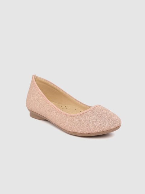 

YK Girls Rose Gold-Toned Shimmer Ballerinas