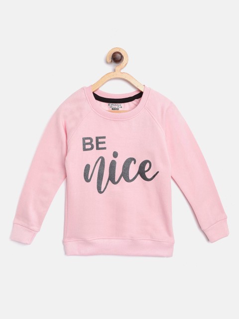 

Eteenz Girls Pink & Charcoal Grey Typography Print Sweatshirt