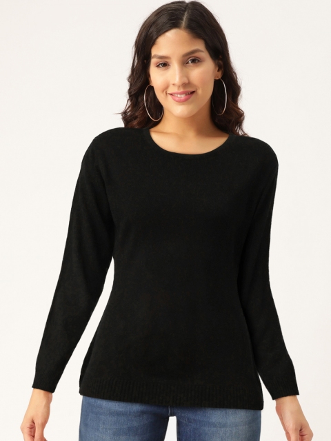 

Okane Women Black Solid Pullover
