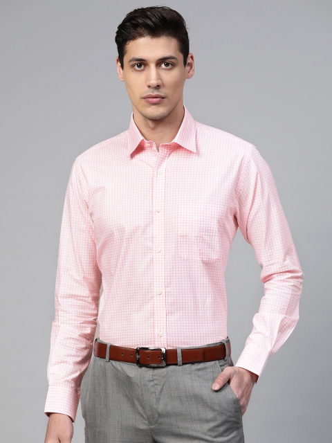 

Raymond Men Pink & White Contemporary Regular Fit Checked Formal Shirt