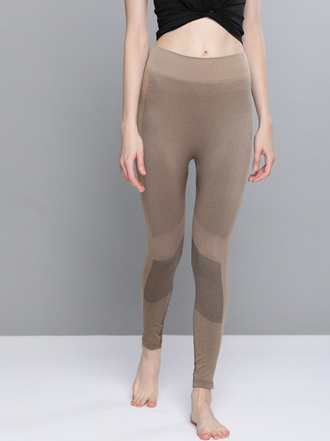 

HRX by Hrithik Roshan Women Beige Rapid-Dry Solid Yoga Tights
