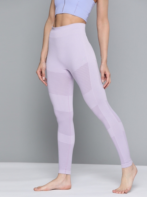 

HRX by Hrithik Roshan Women Lavender Skinny Fit Colourblocked Yoga Tights