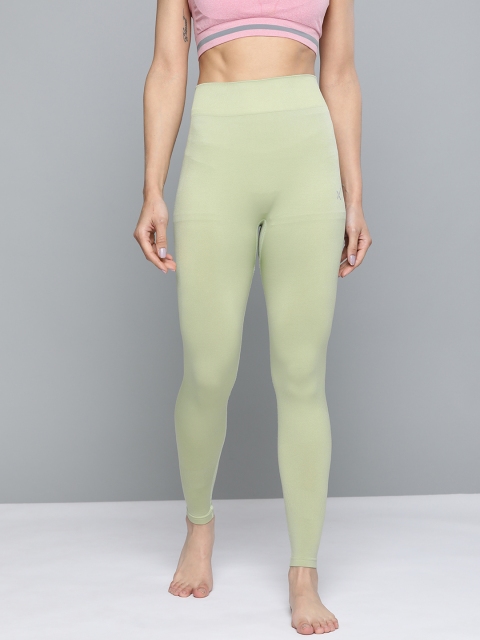 

HRX by Hrithik Roshan Women Green Solid Rapid-Dry Anti-Microbial Yoga Tights