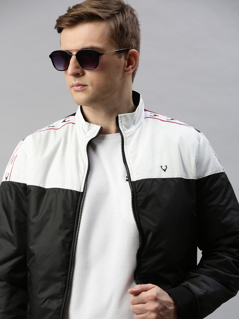 

Allen Solly Men Black & White Colourblocked Padded Jacket