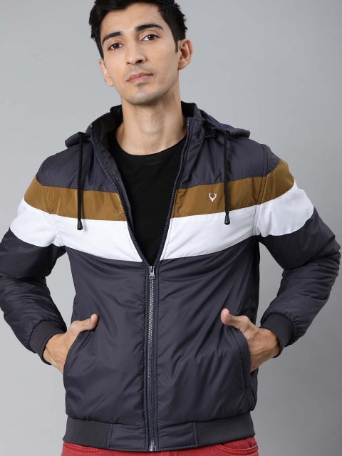 

Allen Solly Sport Men Navy Blue Solid Bomber