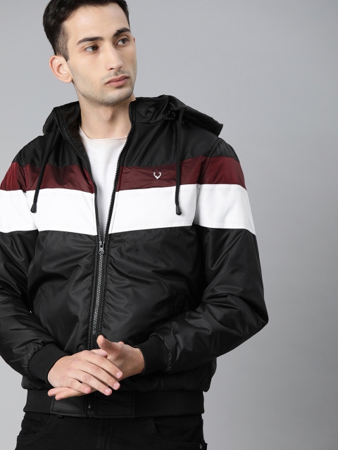 

Allen Solly Sport Men Black Solid Bomber