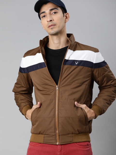 

Allen Solly Sport Men Khaki & White Striped Bomber Jacket