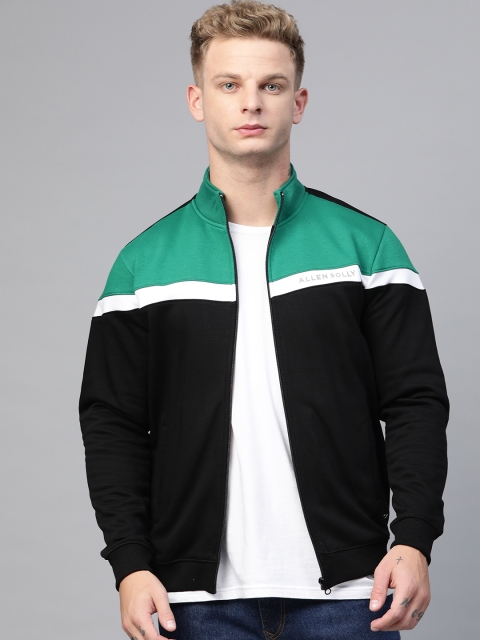 

Allen Solly Sport Men Black & Green Colourblocked Sweatshirt