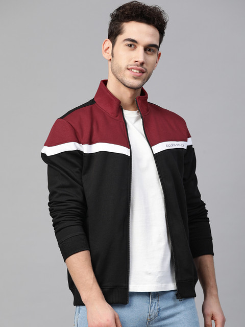 

Allen Solly Sport Men Maroon & Black Colourblocked Sweatshirt