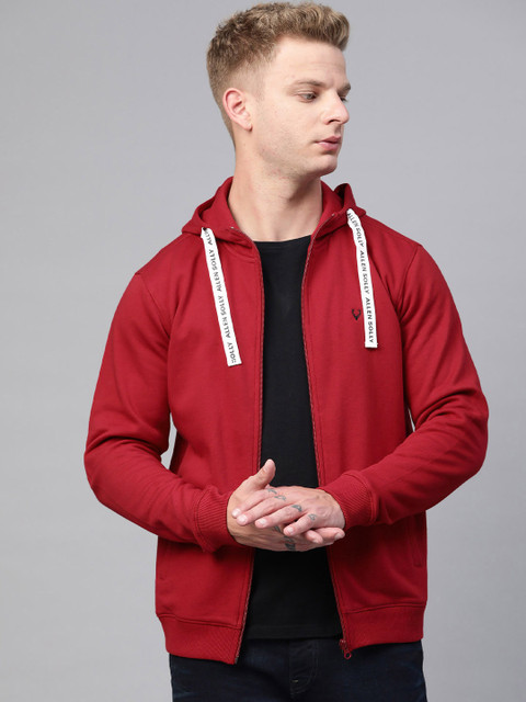 

Allen Solly Sport Men Maroon Solid Hooded Sweatshirt