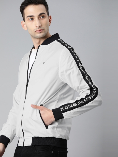 

Allen Solly Sport Men White Solid Bomber Jacket with Side Stripes