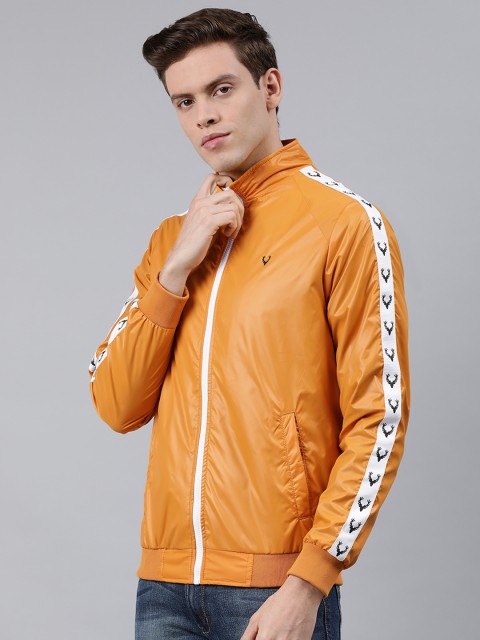 

Allen Solly Men Mustard Yellow Solid Bomber Jacket with Side Taping