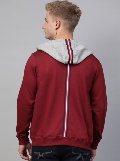 

Allen Solly Sport Men Maroon Solid Hooded Sweatshirt