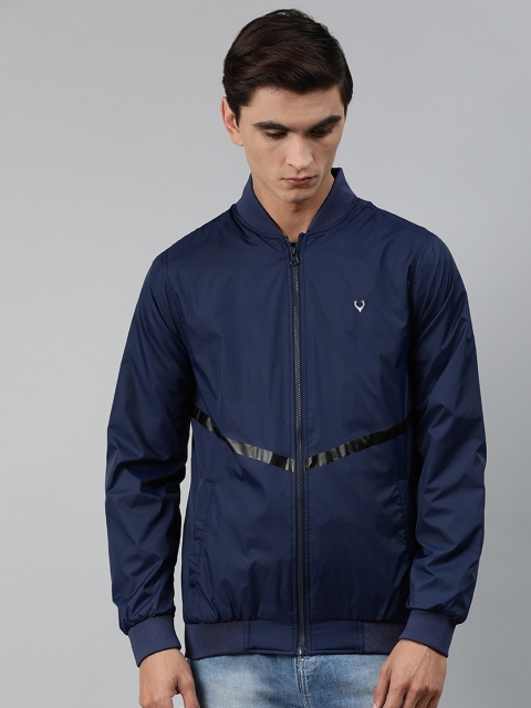 

Allen Solly Sport Men Navy Blue Solid Bomber