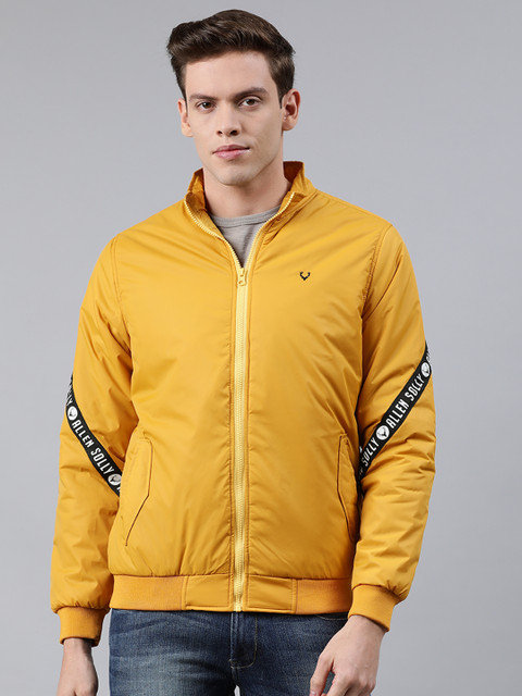 

Allen Solly Sport Men Mustard Yellow & Black Printed Bomber