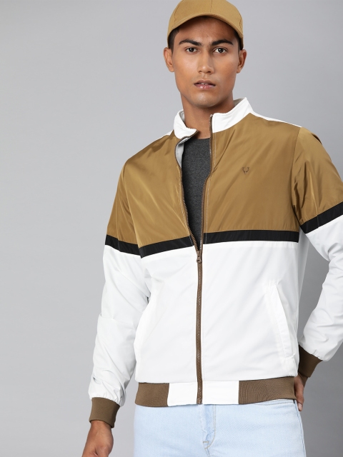 

Allen Solly Men White & Brown Colourblocked Bomber